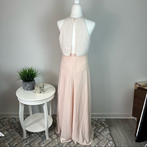 Jill Jill Stuart woman’s pale pink flared halter top maxi dress size 6 - Picture 10 of 13
